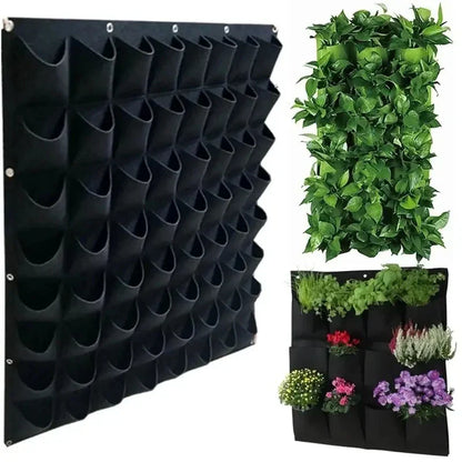 Wall Hanging Planting Bag – Multi-Pocket Vertical Garden Planter for Vegetables, Flowers, and Bonsai