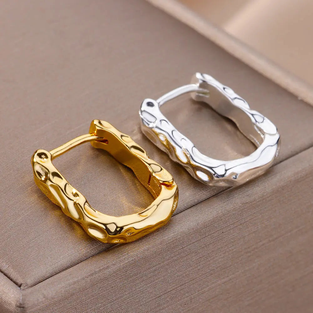 2024 Stainless Steel Square Earrings – Trendy Fashion Jewelry for Women & Girls