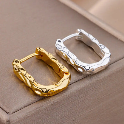 2024 Stainless Steel Square Earrings – Trendy Fashion Jewelry for Women & Girls