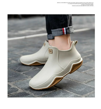 New Waterproof Rain Shoes for Women & Men – Ankle Rain Boots, Anti-Slip, Wear-Resistant, Plush for Summer & Winter