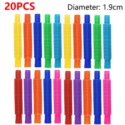 Colorful Telescopic Pop Tubes Fidget Toy Set (10–30PCS) – Sensory Stress Relief Toys for Adults & Kids
