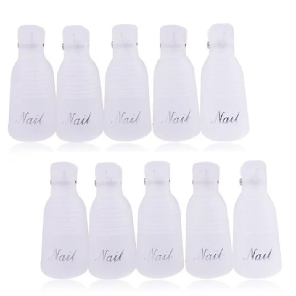 10Pcs UV Gel Polish Remover Clips – Colorful Acrylic Nail Art Soak-Off Caps for DIY Manicure & Nail Cleaning