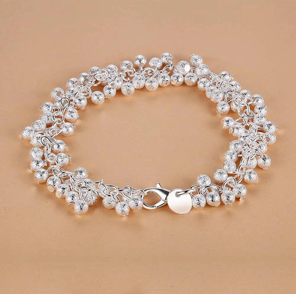 925 Sterling Silver Bead Bracelet – High-Quality Romantic Chain for Women, Fashion Jewelry Gift for Engagement, Party & Wedding