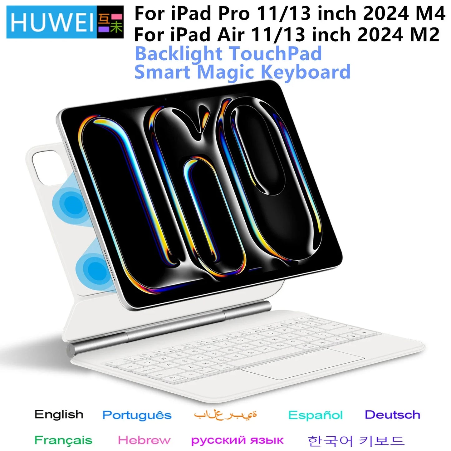 Backlight Magic Keyboard Case for iPad Pro 11/13 & iPad Air 11/13 Inch (2024) – M4/M2 Smart Folio Cover