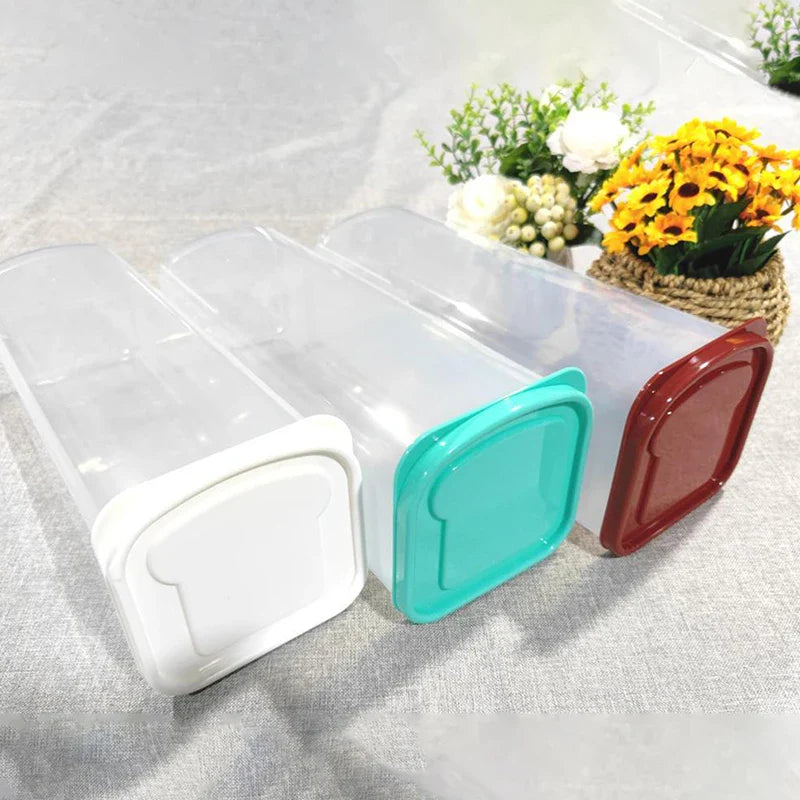Rectangular Bread Box with Handle - Translucent Cake Container Packaging for Dry and Fresh Foods - Loaf Cake Keeper and Storage Case
