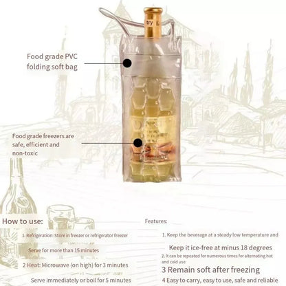 Portable Insulated Wine & Beer Tote Bag — PVC Cooler Handbag for Outdoor Use