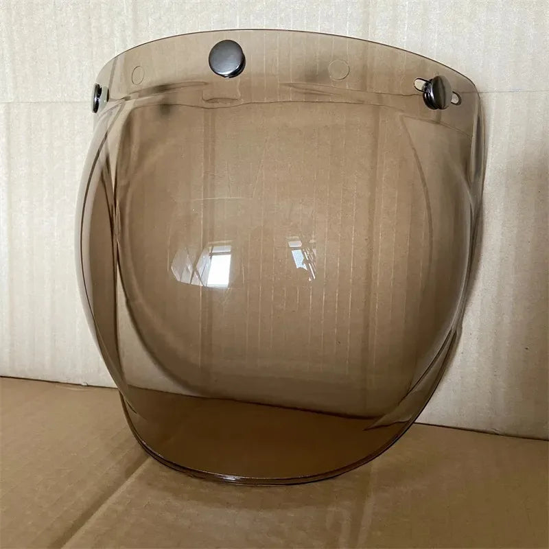 Open Face 3/4 Motorcycle Helmet Visor — Flip-Up Bubble PC Lens Windshield Shield for Casco Moto