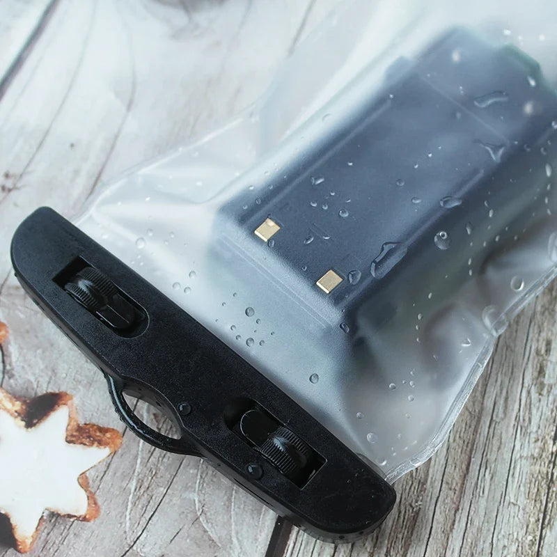 Waterproof Walkie Talkie Case - Quansheng UVK5(8) IP67 Rainproof Pouch for Motorola, Baofeng UV-5R, BF-888S & Mobile Phones