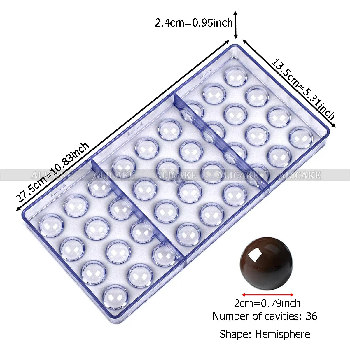 3D Polycarbonate Chocolate Mold - Sphere Diamond Chocolate Bomb & Bonbon Baking Mold for Professional Candy Making