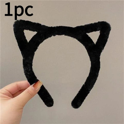 Cat Ear Plush Headband - Cute Large-Size Hair Accessory for Women, Party Dress-Up and Everyday Wear