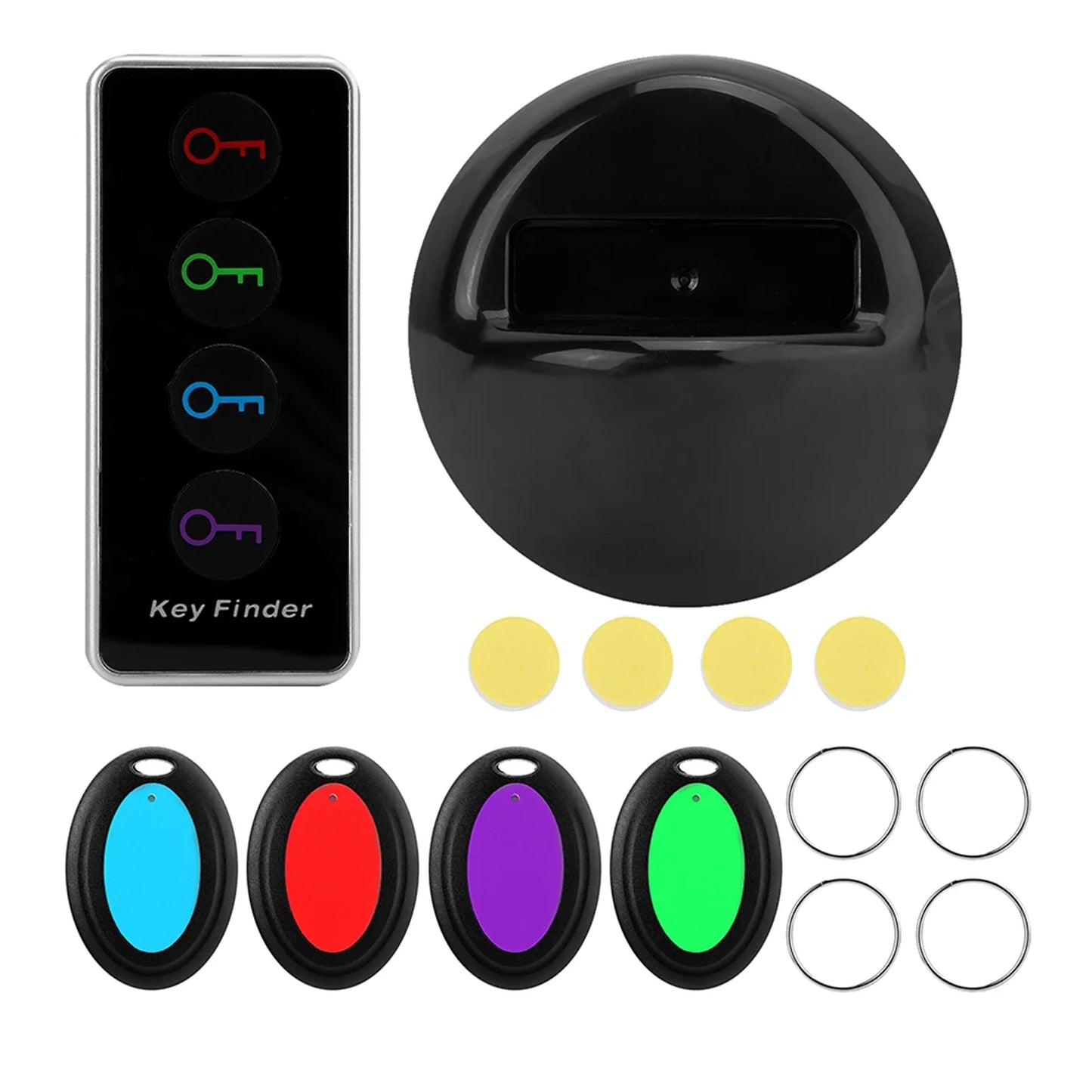 5-Piece Wireless Key & Wallet Finder Set - Remote Control Locator with 1 Transmitter and 4 Receivers for TV, Keys, and More