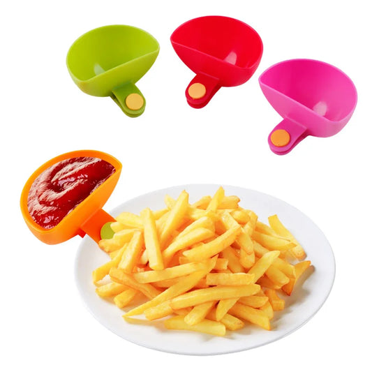 Set of 4 Dip Clip Bowl - Assorted Clip Containers for Salad Dressings, Sauces, and More - Kitchen Tool for Easy Dipping