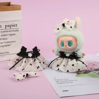 17cm Labubu Doll Clothes – Kpop EXO-Inspired Skirt & Sweater Outfit, V1 V2 Idol Clothing Gift
