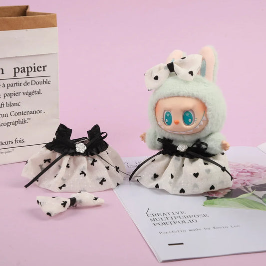 17cm Labubu Doll Clothes – Kpop EXO-Inspired Skirt & Sweater Outfit, V1 V2 Idol Clothing Gift