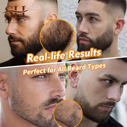 Waterproof Beard Filler Pen - Black Moustache & Beard Coloring Enhancer for Fuller-Looking Facial Hair