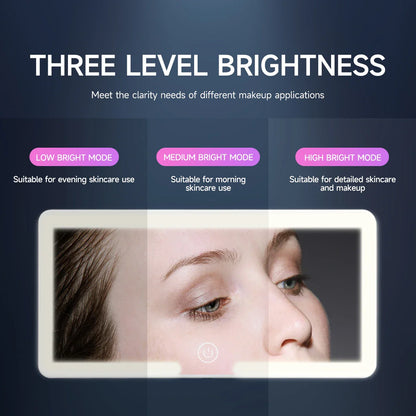 LED HD Makeup Mirror for Car – Rechargeable Sun Visor Plate with Fill Light, Universal Thin Vanity Mirror for Girls & Women