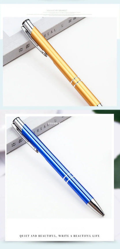 50PCS Custom Metal Ballpoint Pens — Personalized Engraved Logo Advertising Pen, Ideal Gift and Promotional Item
