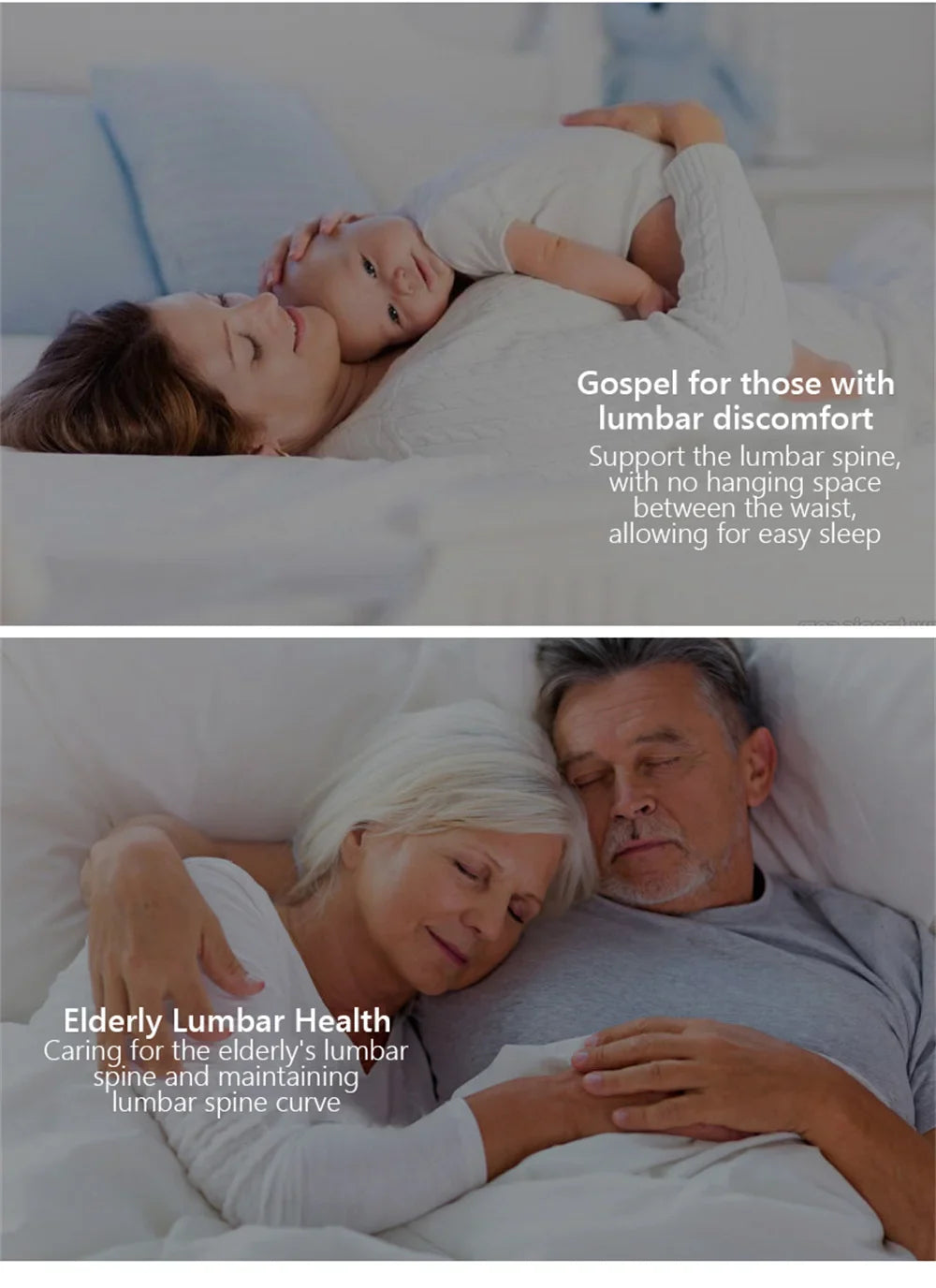 Breathable Memory Foam Lumbar Pillow — Car & Bed Cushion for Waist Support and Sleeping Comfort