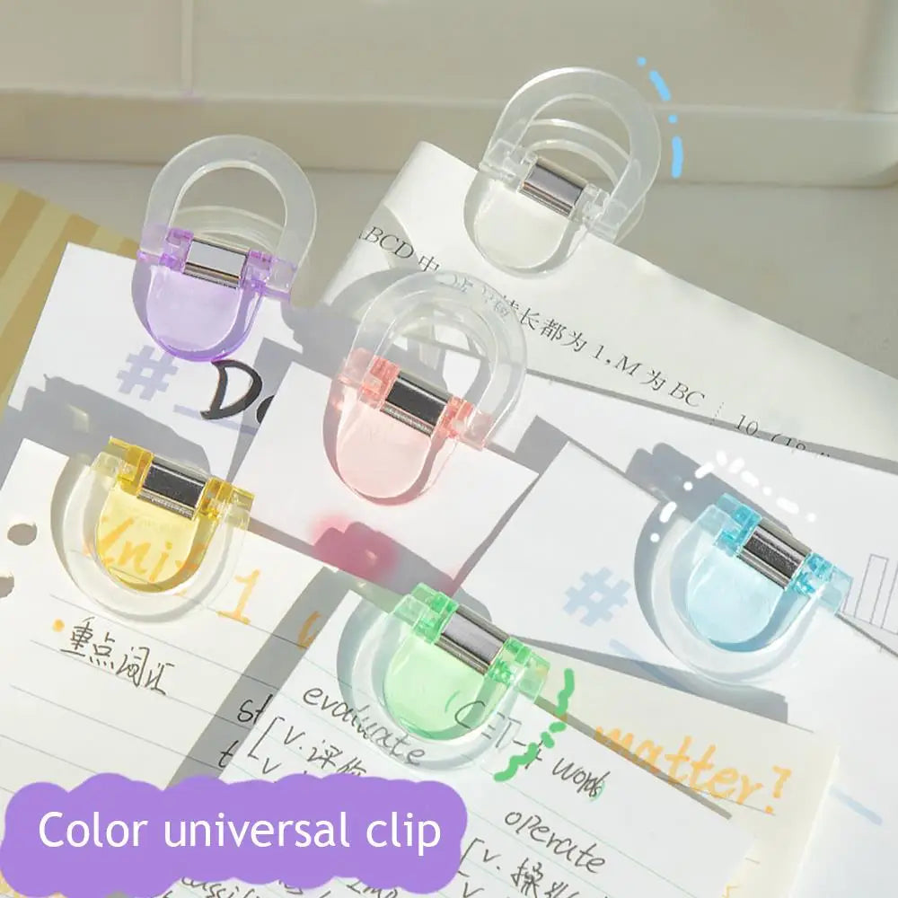 4PCS Multifunctional Mini Page Holder Clips – Multicolor Transparent Paper Clips for Memos, Files, Indexes & Magazines