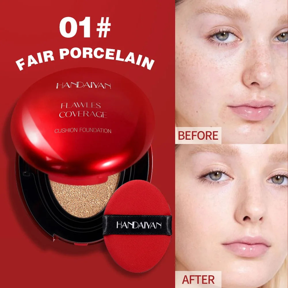 Air Cushion Foundation – Light Natural Moisturizing Concealer, Whitening, Oil-Control, Long-Lasting Base Makeup for Women (Korean Cosmetic)