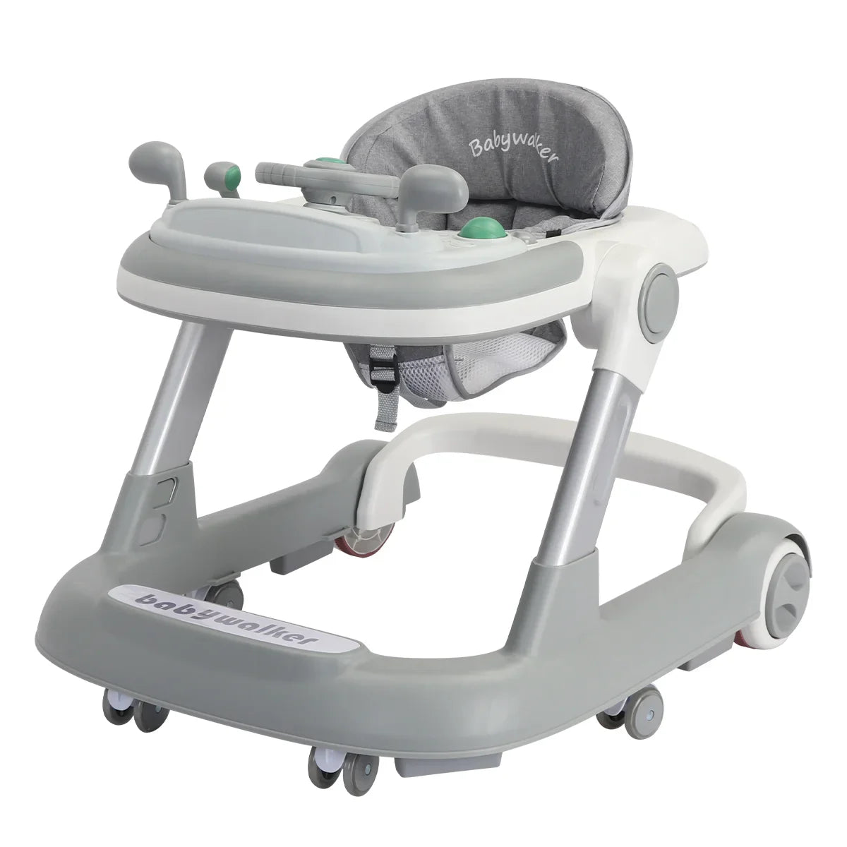 UBRAVOO 2-in-1 Push Walker for Infants & Toddlers – Foldable with Detachable Feeding and Music Trays