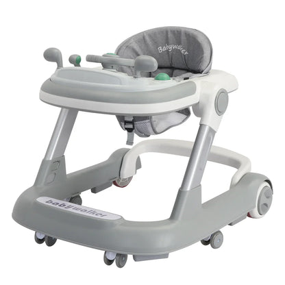 UBRAVOO 2-in-1 Push Walker for Infants & Toddlers – Foldable with Detachable Feeding and Music Trays