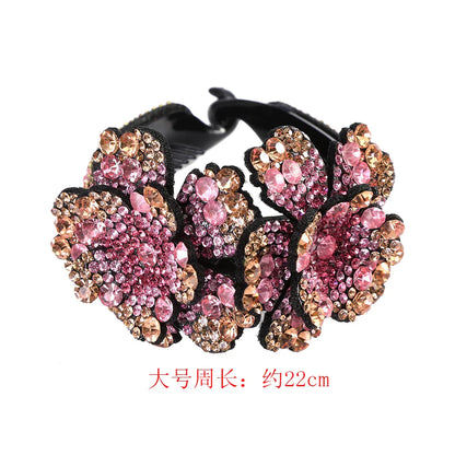 AWAYTR Colorful Crystal Flower Hair Claw – Large Flower Crab Clamp Barrettes, Shark Clip Hair Accessories for Women