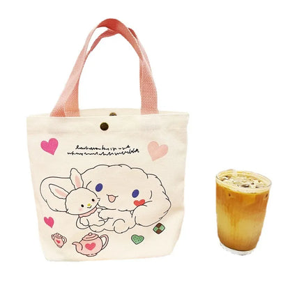 2024 New Sanrio Hello Kitty Cartoon Shoulder Bag - Casual Large Capacity Canvas Shopping Bag for Women, Waterproof Girl's Handbag