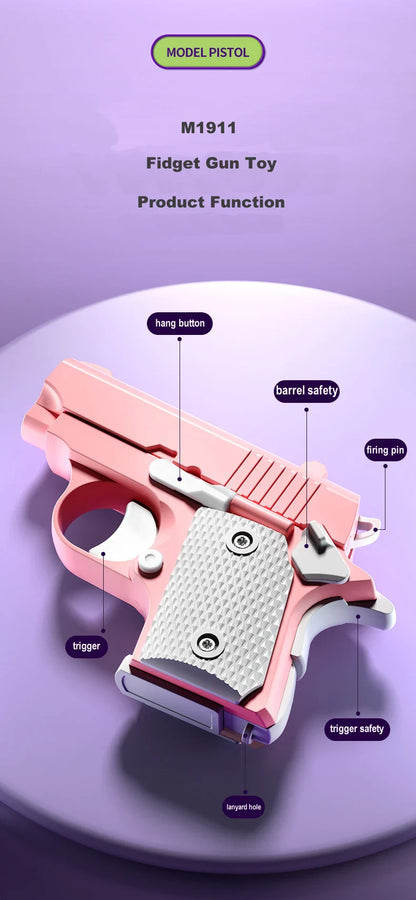Mini 1911 Gravity Fidget Gun – ABS Plastic 3D Printed Stress Relief Toy for Boys and Kids Gift