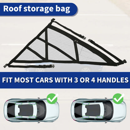 Triangular Car Roof Storage Net | Double-Layer Mesh Anti-Fall SUV Organizer for 2024
