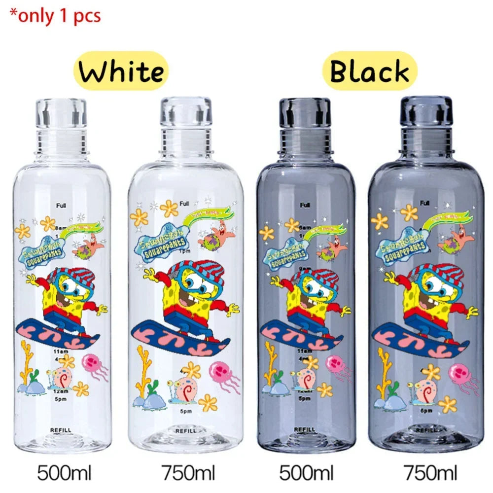 SpongeBob Graduated Water Cup - 500ml/750ml BPA-Free Plastic Bottle
