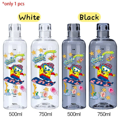SpongeBob Graduated Water Cup - 500ml/750ml BPA-Free Plastic Bottle