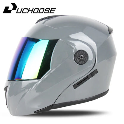2024 Unisex Modular Motorcycle Helmet – Full Face Flip-Up Dual Lens Racing Helmet for Men & Women
