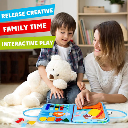 Montessori Busy Book – Portable Educational Toy for Toddlers, Travel Activity Board, Fine Motor Skills & Early Learning