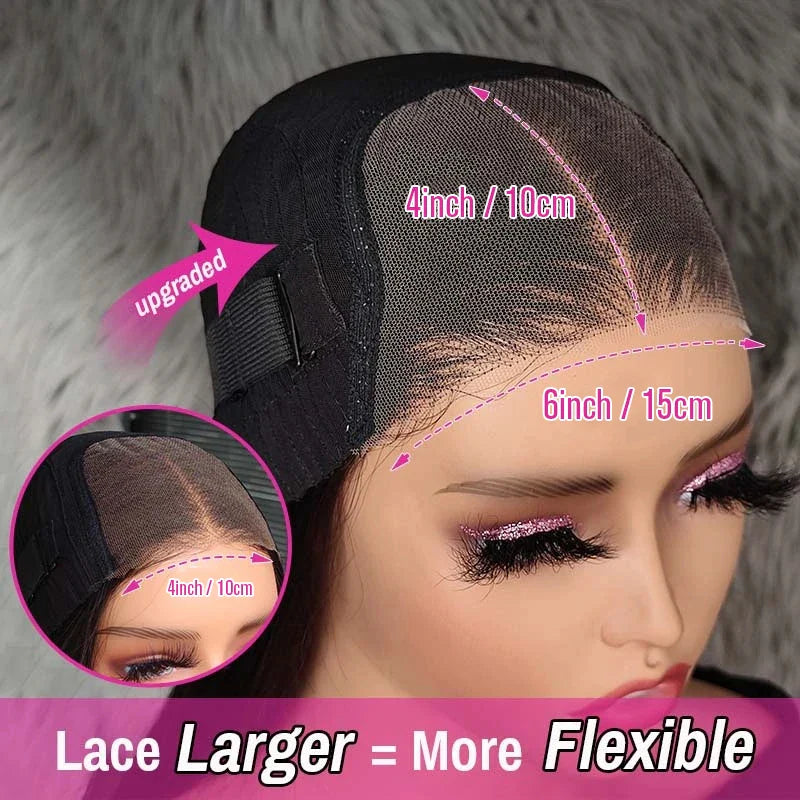 Wear and Go Water Wave Bob Lace Wig – Curly 6x4 Glueless Human Hair, 4x4 Ready-to-Go Pre-Cut Lace Wig for Women