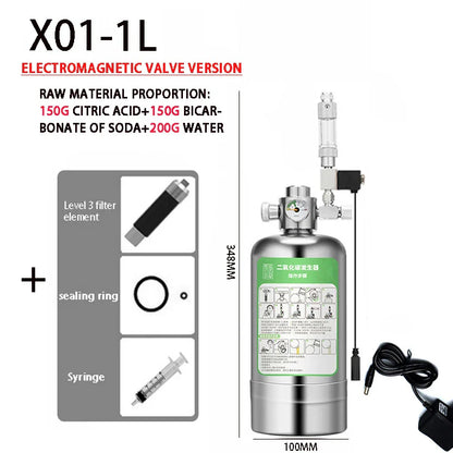 Aquarium DIY CO2 Generator Kit – Stainless Steel CO2 Cylinder & Carbon Dioxide Reactor System for Plants & Fish Tanks