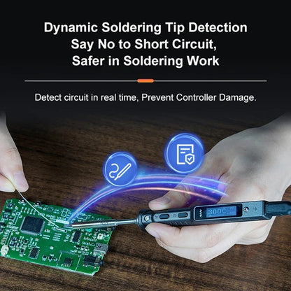 TS101 65W Mini Soldering Iron - Portable Adjustable Temperature LCD with Tip Set Upgrade