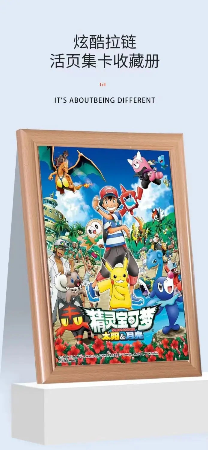 New Pokémon Pikachu Battle Card Binder — Zippered Card Holder for VMAX Game Card Collection, Anime Toys & Gifts