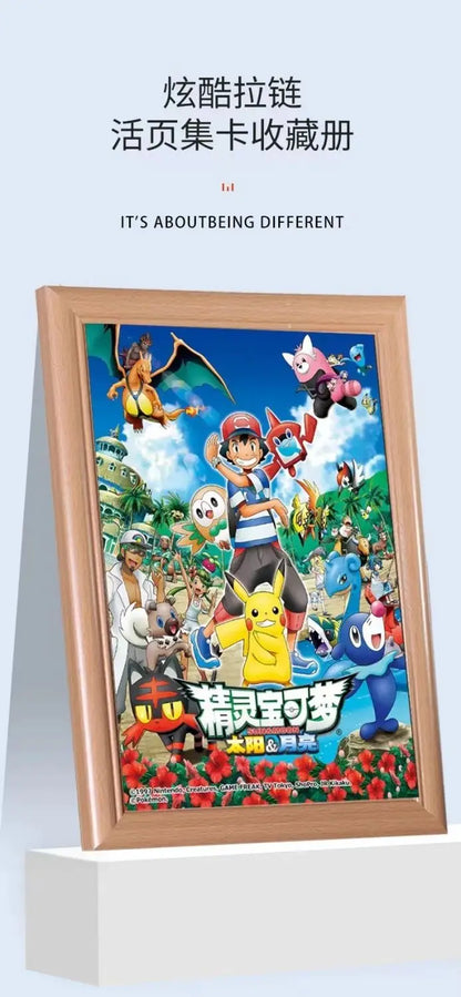 New Pokémon Pikachu Battle Card Binder — Zippered Card Holder for VMAX Game Card Collection, Anime Toys & Gifts