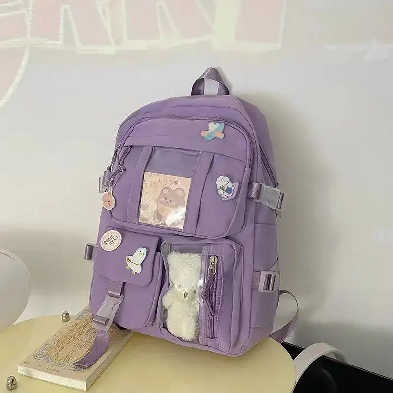 Popular Pink Purple Girls High School Student Backpack - Trendy and Stylish Bags
