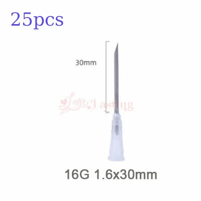 25pcs Disposable Sharp Needles (18G 25G 27G 30G 31G 32G 34G) - Sterile Stainless Steel for Hyaluronic Acid & Tattoo Use