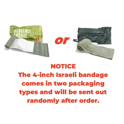 4/6 Inch Israeli Emergency Bandage - Tactical Combat Wound Dressing, IFAK Compression Trauma First Aid for Military Use