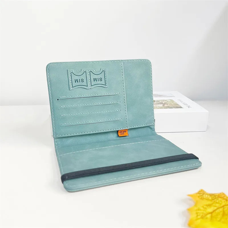 RFID Vintage Passport Holder: Multi-Function PU Leather Wallet Case for Women & Men - Business Travel Accessories