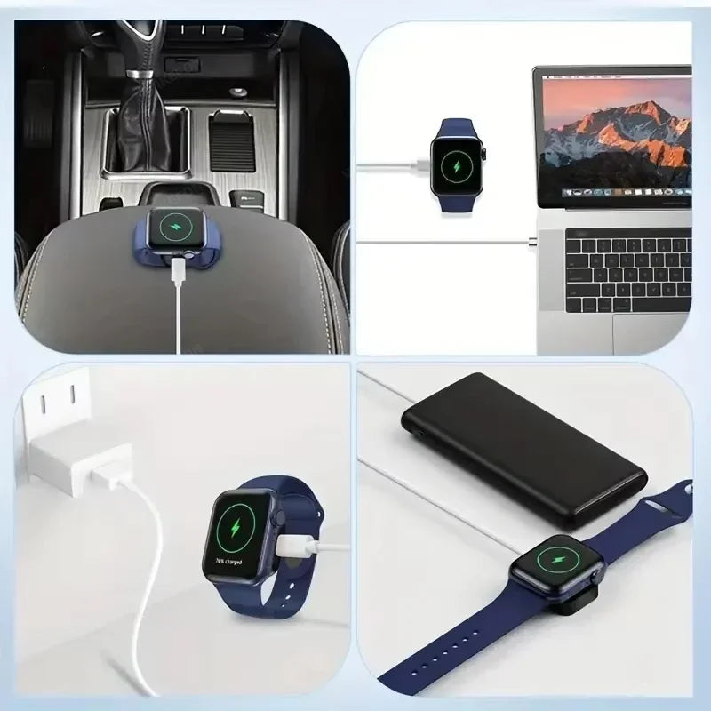 Portable Wireless Type-C & 8-Pin Charger – Fast Charging Dock for Apple Watch Series 1-9 & SE Ultra