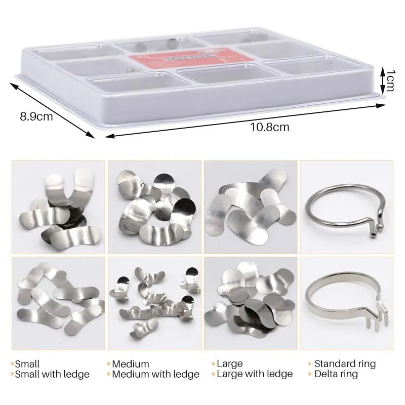 Denspay 100pcs/Box Dental Sectional Matrix System - Resin Clamping/Seperating Ring - Dentist Tools