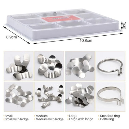 Denspay 100pcs/Box Dental Sectional Matrix System - Resin Clamping/Seperating Ring - Dentist Tools