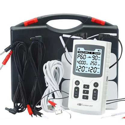 4-in-1 Electric Muscle Stimulator - EMS, IFT, RUSS, TENS High-Frequency Physiotherapy Pulse Device