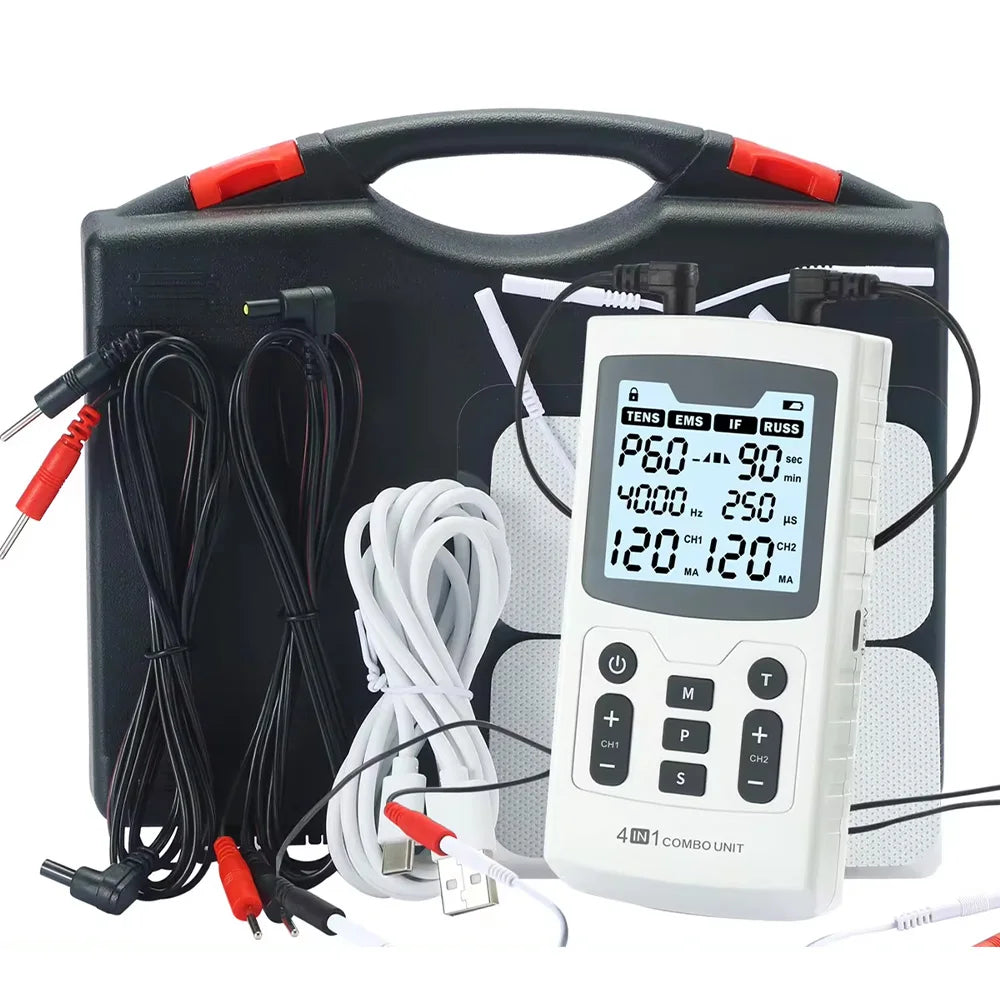 4-in-1 Electric Muscle Stimulator — EMS, IFT, RUSS & TENS High-Frequency Physiotherapy Device
