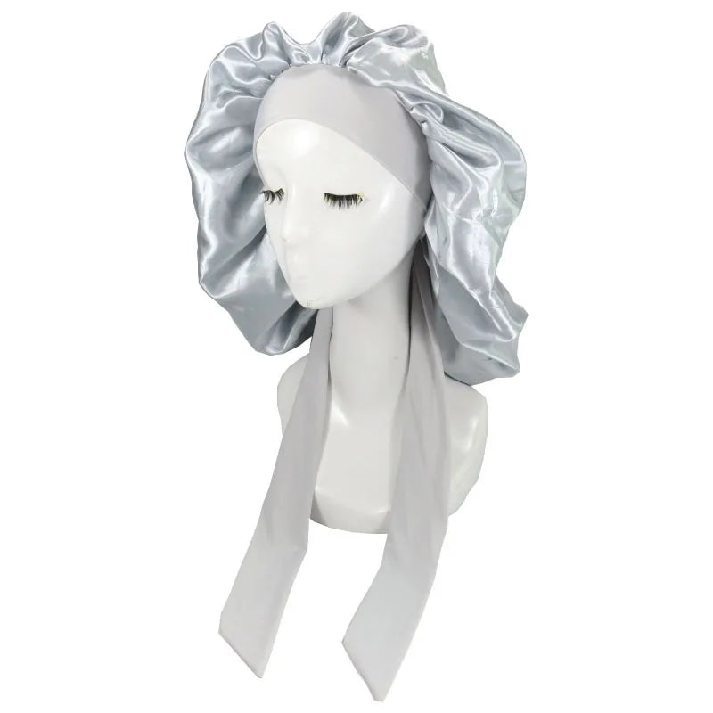 Unisex Satin Sleeping Hat - Solid Color Night Sleep Cap, Hair Care Bonnet, Nightcap for Women and  Men, Shower Turban