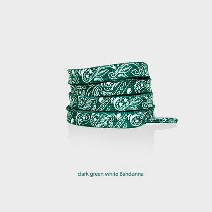 Gilding Flat Shoe Laces - Cashew Flower Hand-Painted Shoelaces for Sneakers, Basketball & Tennis Shoestrings